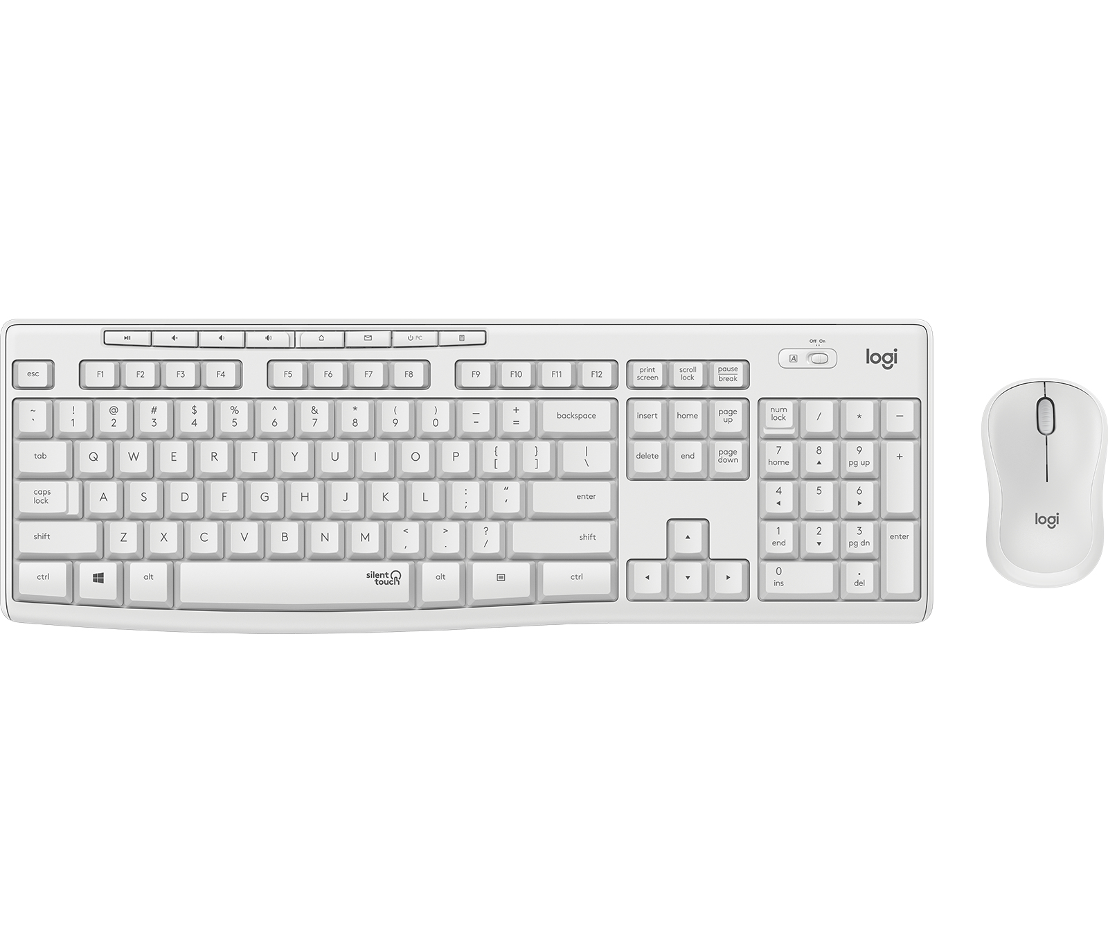 Logitech MK295 Silent Wireless Combo Tastatur Maus enthalten RF Wireless Ungarisch Weiß