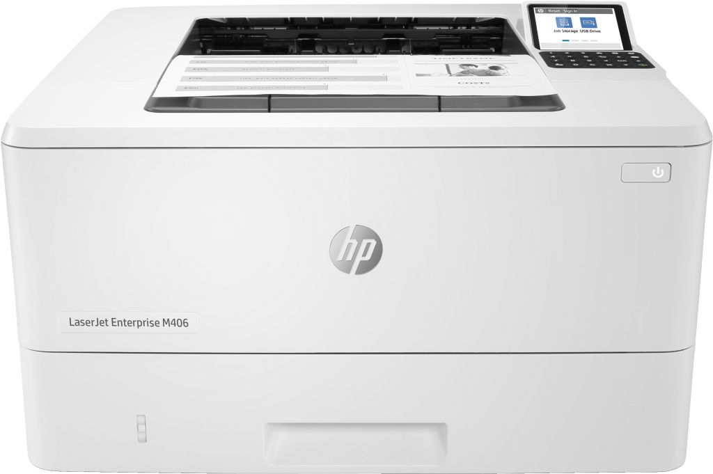 HP LaserJet Enterprise M406dn, Schwarzweiß, Drucker für Kleine &amp; mittelständische Unternehmen, Drucken, Kompakte Größe; Hohe Sicherheit; Beidseitiger Druck; Energieeffizient; Drucken über den USB-Anschluss vorn