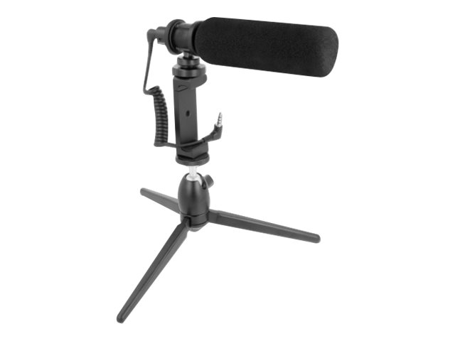 DELOCK Vlog Shotgun Mikrofon Set für Smartphones und DSLR Kameras