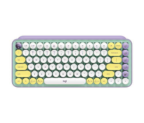 Logitech POP Keys Wireless Mechanical Keyboard With Emoji Keys Tastatur Bluetooth AZERTY Französisch Mintfarbe