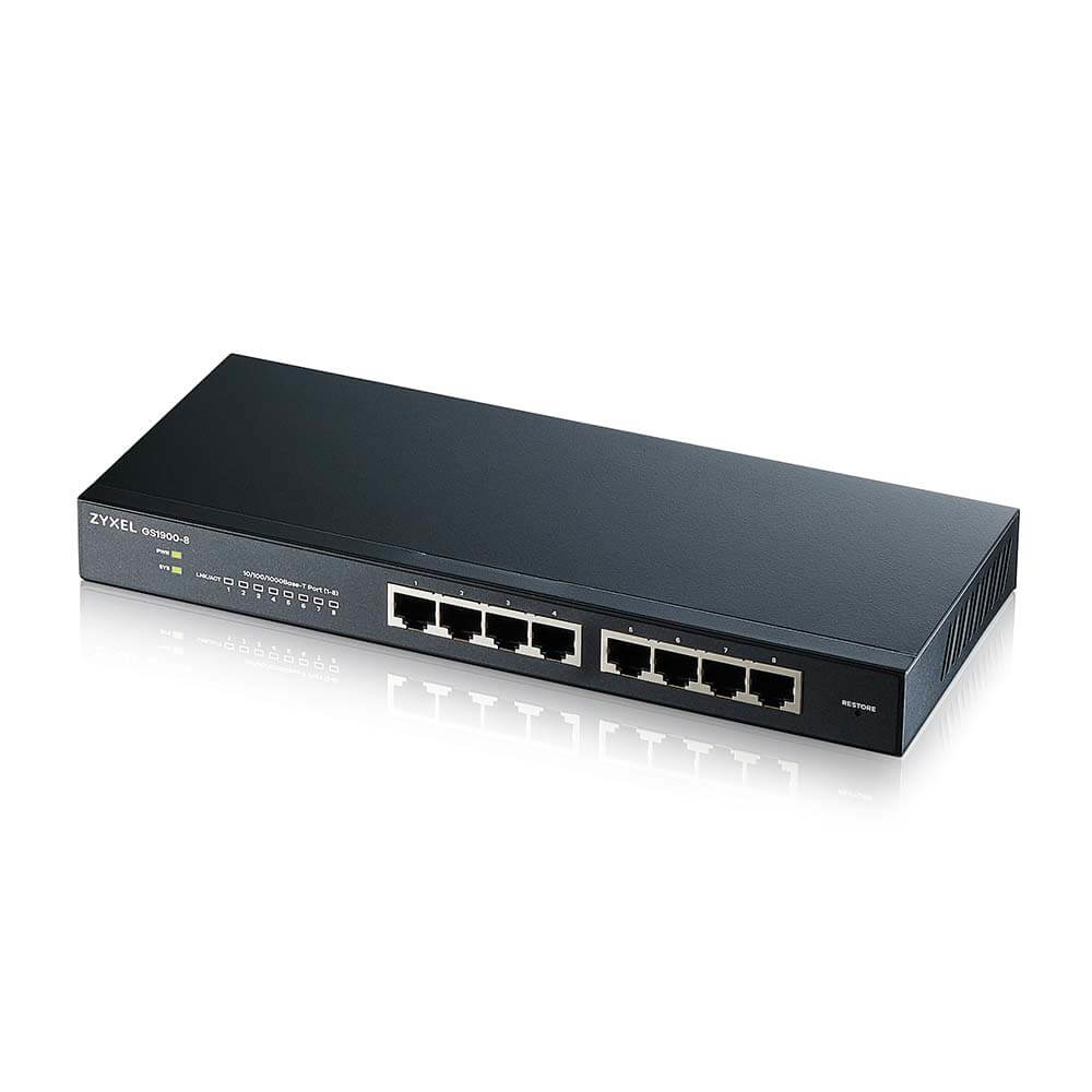 Zyxel GS1900-8 Managed L2 Gigabit Ethernet (10/100/1000) Schwarz