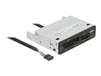 DELOCK 8,89cm 3,5Zoll USB 2.0 Card Reader 5 Slot + 1 x USB 2.0 Typ-A Buchse