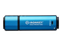 Kingston Technology IronKey 512GB USB-C Vault Privacy 50C AES-256 verschlüsselter, FIPS 197, 512 GB, USB Typ-C, 3.2 Gen 1 (3.1 Gen 1), 310 MB/s, Kappe, Schwarz, Blau