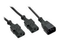 INLINE Netz-Y-Kabel Kaltgeraete 1x C14 auf 2x C13 1,8m
