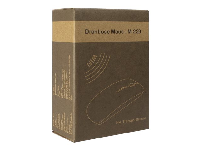 INTER-TECH Maus M-229 drahtlos 4 Tasten 800-1600dpi-Sensor