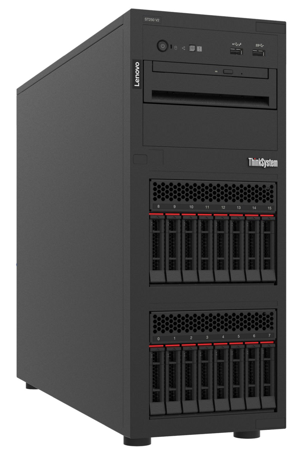 Lenovo ThinkSystem ST250 V2 Server Tower Intel Xeon E E-2378 2,6 GHz 16 GB DDR4-SDRAM 550 W