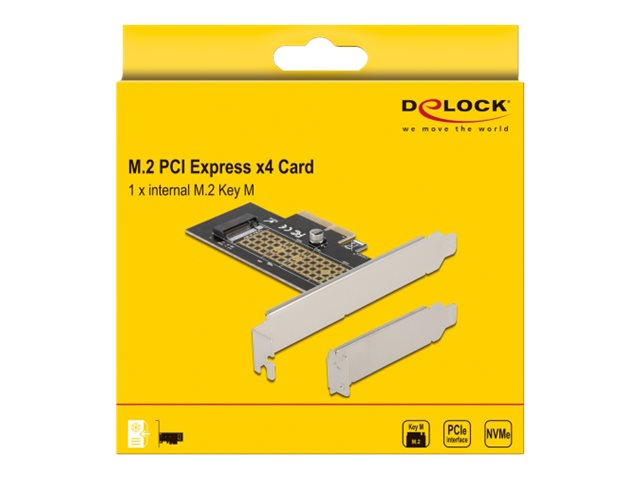 DELOCK PCI Express x4 Karte zu 1xintern NVMe M.2 Key M 80mm - Low Profile Formfaktor
