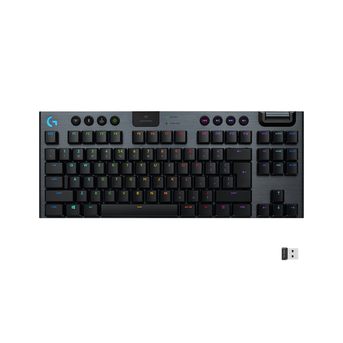 Logitech G G915 TKL Tenkeyless LIGHTSPEED Wireless RGB Mechanical Gaming Keyboard, Kabelgebunden, USB, Mechanischer Switch, QWERTY, RGB-LED, Karbon