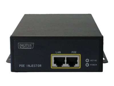 DIGITUS Gigabit PoE++ Injektor 802.3bt Stromversorgung: 4/5 + 7/8 - and 3/6 + 1/2 - 10/100/1000Mbps 