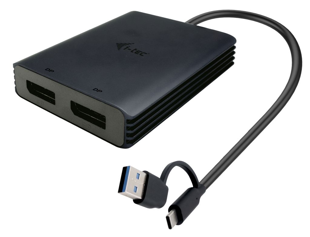 i-tec USB-A/USB-C Dual 4K/60 Hz DisplayPort Video Adapter