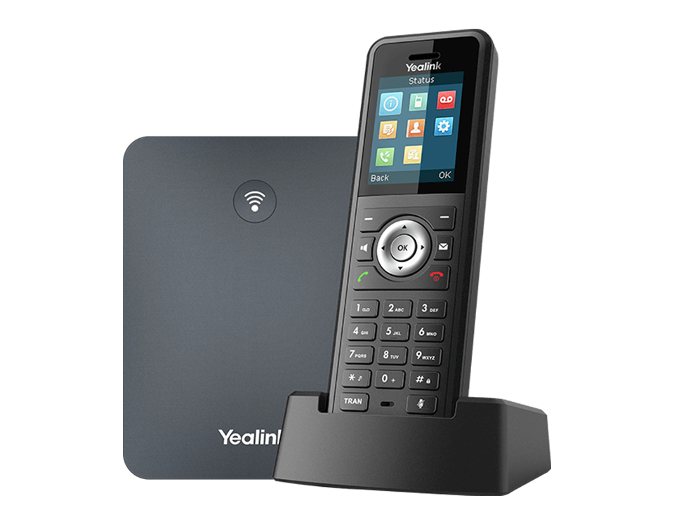 Yealink W79P, IP-Mobiltelefon, Schwarz, Kabelloses Mobilteil, Tisch/Wand, 50 m, 300 m