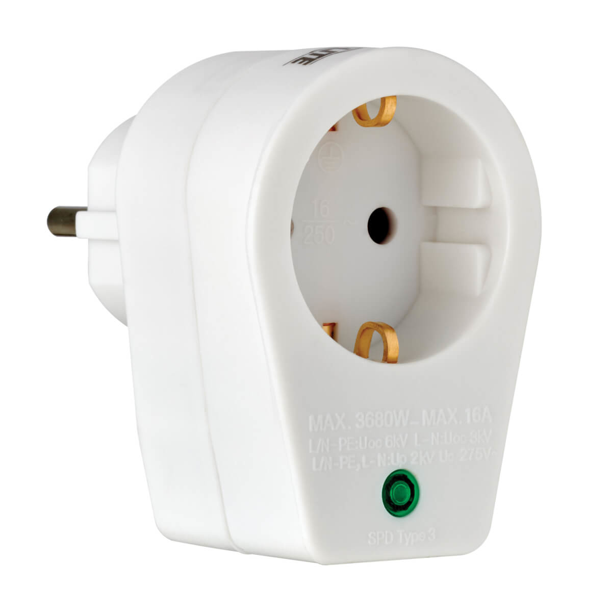 EATON TRIPPLITE 1-Outlet Surge Protector - German Type F Schuko Outlet 220-250V AC 16A Direct Plug Schuko Plug White
