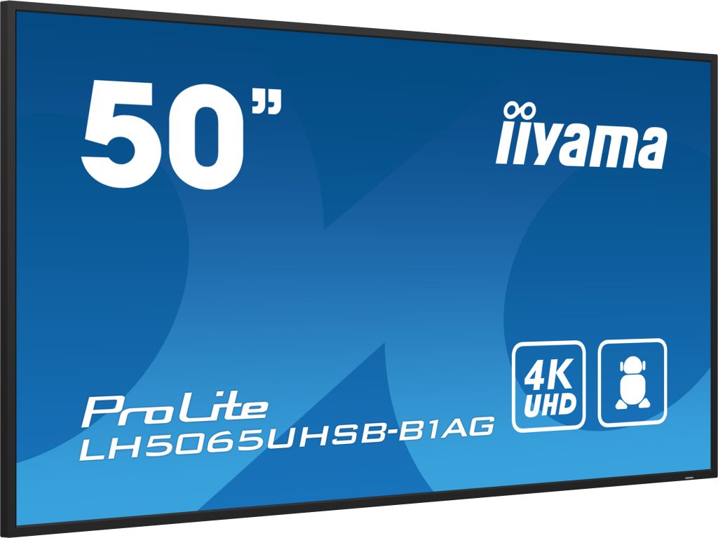 iiyama LH5075UHS-B1AG Signage-Display Digital Signage Flachbildschirm 125,7 cm (49.5") LCD WLAN 500 cd/m² 4K Ultra HD Schwarz Eingebauter Prozessor Android 11 24/7