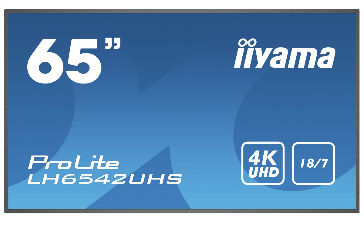 iiyama LH6542UHS-B3 Signage-Display Digital Signage Flachbildschirm 163,8 cm (64.5") IPS 500 cd/m² 4K Ultra HD Schwarz Eingebauter Prozessor Android 8.0 18/7