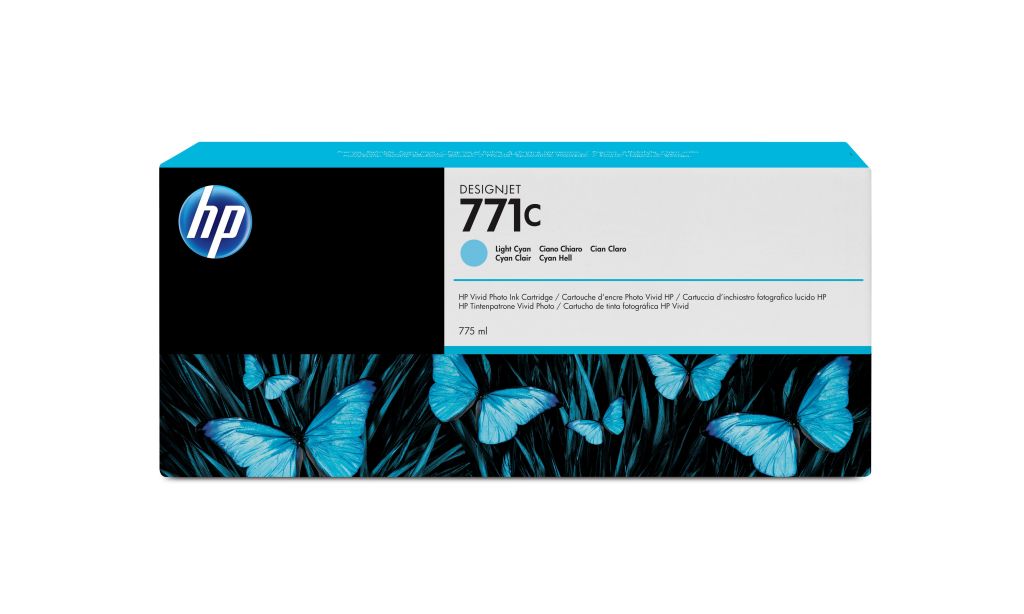 HP 771C Cyan hell DesignJet Druckerpatrone, 775 ml