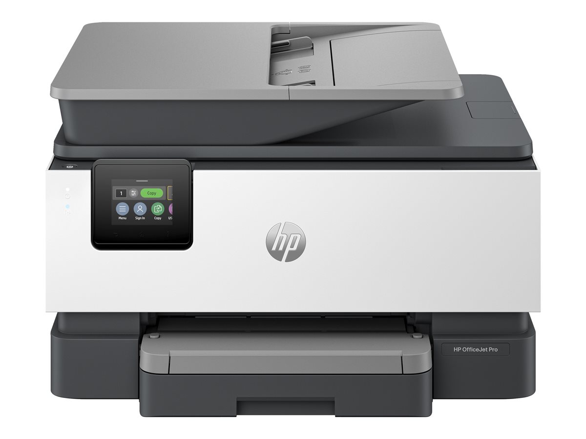 HP OfficeJet Pro 9120b All-in-One-Drucker, Farbe, Drucker für Home und Home Office, Drucken, Kopieren, Scannen, Faxen, Wireless; Beidseitiger Druck; Beidseitiges Scannen; Scannen an E-Mail; Scannen an PDF-Datei; Faxen; USB-Flash-Laufwerkanschluss (vorne);