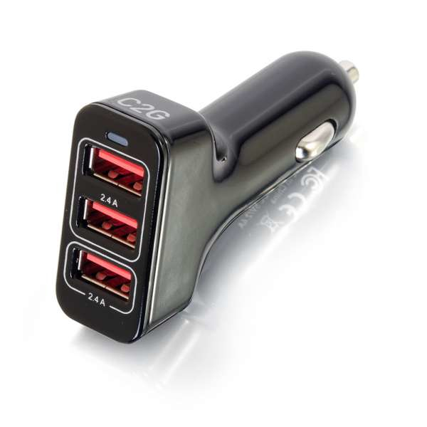 C2G Smart 3-Port USB Kfz-Ladegerät, 4,8A Ausgang