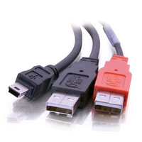 C2G USB B/USB A Y-Cable USB Kabel 2 m 2 x USB A Schwarz