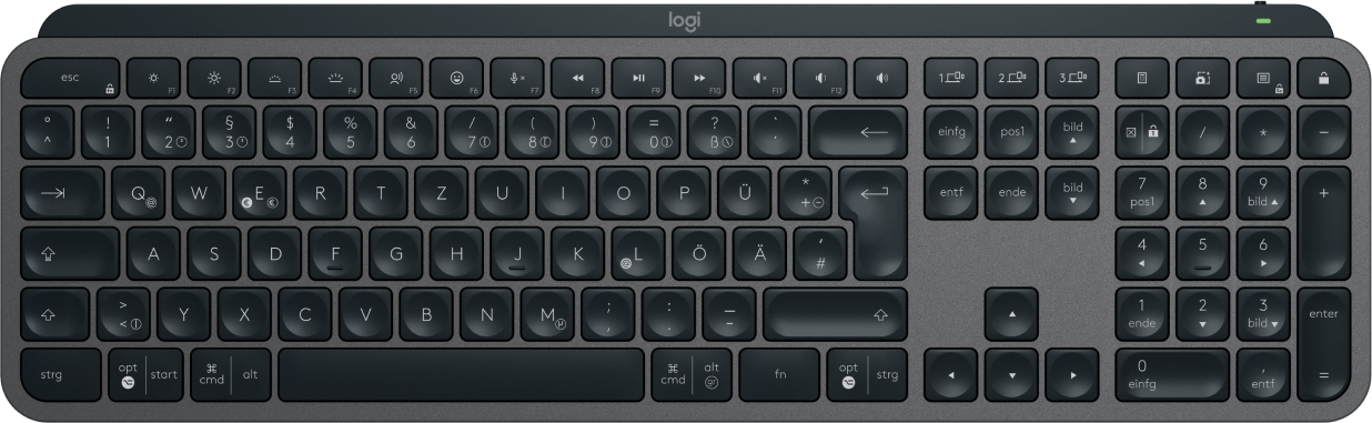 Logitech MX Keys S Tastatur RF Wireless + Bluetooth QWERTZ Deutsch Graphit