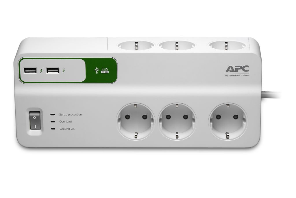 APC PM6U-GR Spannungsschutz Weiß 6 AC-Ausgänge 230 V 2 m