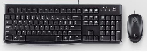 Logitech Desktop MK120 Tastatur Maus enthalten USB QWERTY Portuguesisch Schwarz