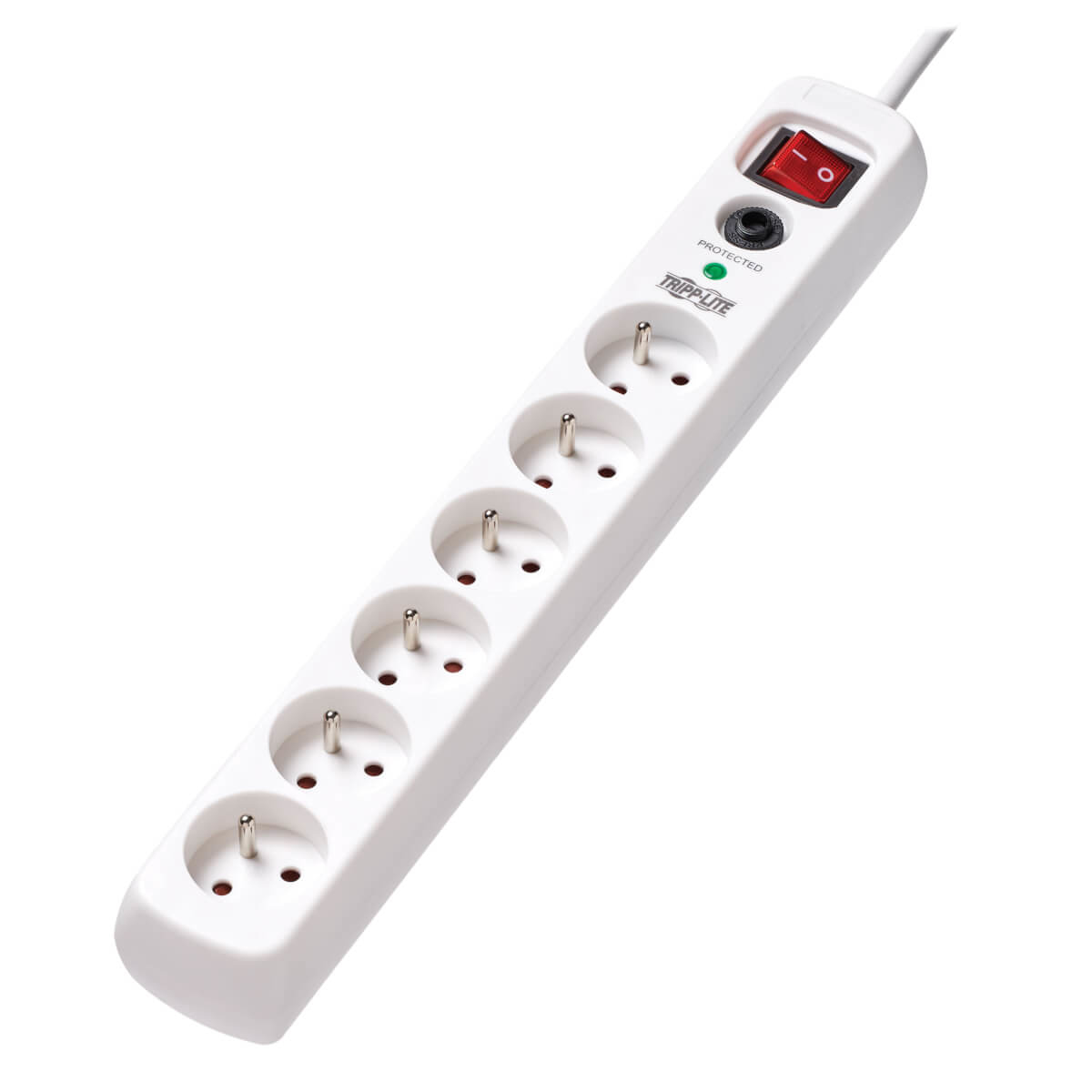 EATON TRIPPLITE 6-Outlet Surge Protector - French Type E Outlets 220-250V AC 16A 1,8m Cord Type E Plug White