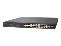 PLANET 802.3at PoE Managed Switch 24-Port 10/100/1000T 2-Port 100/1000X SFP