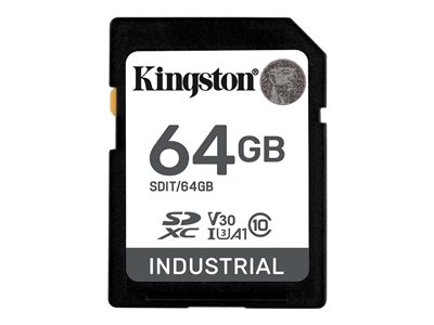 Kingston Technology 64G SDXC Industrial pSLC, 64 GB, SDHC, Klasse 10, UHS-I, 100 MB/s, 80 MB/s