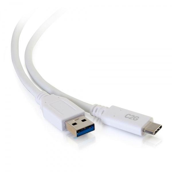 C2G 0,9 m USB-C® auf USB-A SuperSpeed USB 5 Gbps Kabel Stecker/Stecker - Weiß
