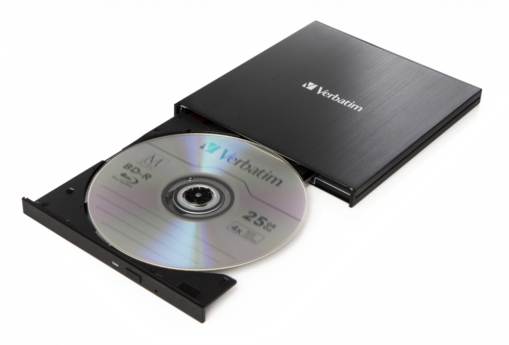 Verbatim 43889, Schwarz, Ablage, Desktop / Notebook, Blu-Ray RW, USB 3.1 Gen 1, BD, BD-R, BD-R DL, CD, DVD