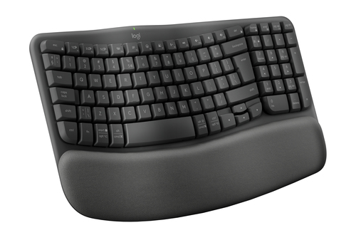 Logitech Wave Keys Tastatur RF Wireless + Bluetooth AZERTY Belgisch Graphit