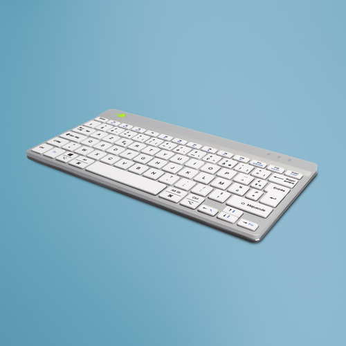 R-Go Tools Compact Break R-Go Tastatur, AZERTY (FR), Bluetooth, weiß
