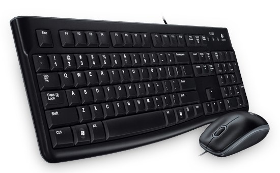 Logitech Desktop MK120 Tastatur Maus enthalten USB Bulgarisch Schwarz