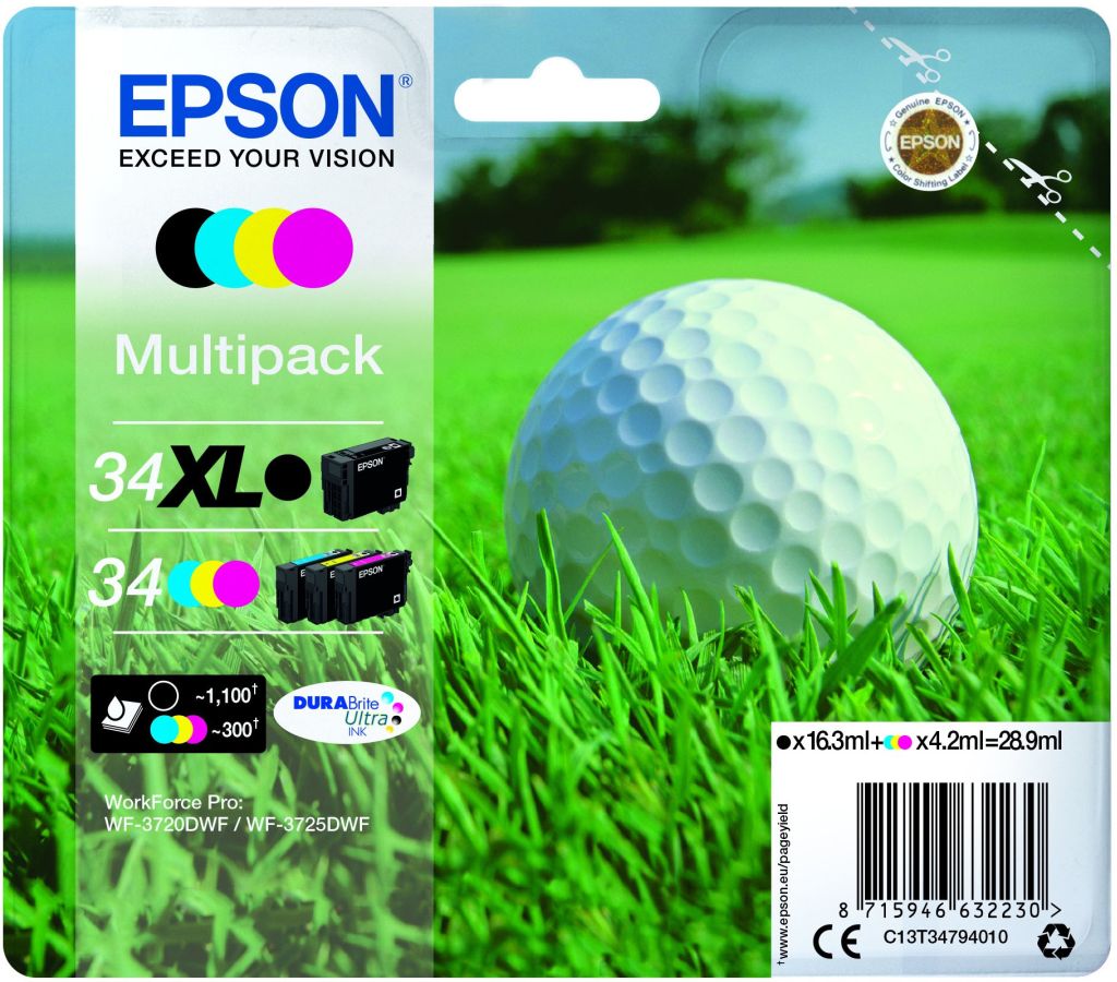 Epson Golf ball C13T34794010 Druckerpatrone 1 Stück(e) Original Hohe (XL-) Ausbeute Schwarz, Cyan, Magenta, Gelb