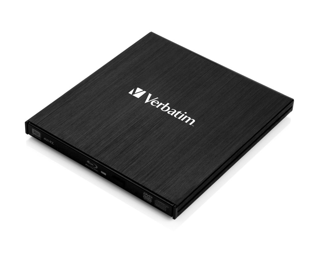 Verbatim External Slimline, Schwarz, Slot-In Laufwerk, Desktop / Notebook, Blu-Ray RW, USB 3.2 Gen 1 (3.1 Gen 1), 145 mm