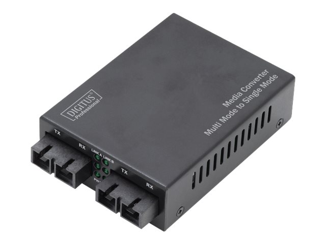 DIGITUS Fast Ethernet Multimode auf Singlemode Medien Konverter SC auf SC Wellenlänge 1310nm