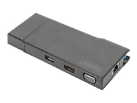 DIGITUS Universal Docking Station USB 3.0 7-Port Travel 2x Video 2x USB 3.0 RJ45 2x Card Reader