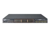 PLANET IPv6 Managed 24-Port 802.3at High Power PoE Gigabit Ethernet Switch + 4-Port SFP (400W), Managed, L2/L4, Gigabit Ethernet (10/100/1000), Vollduplex, Power over Ethernet (PoE), Rack-Einbau