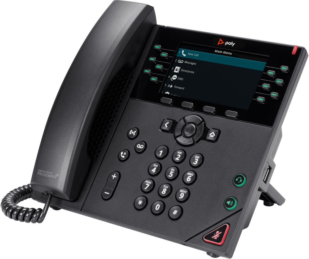 POLY VVX 450 IP-Telefon mit 12 Leitungen und PoE-fähig GSA/TAA
