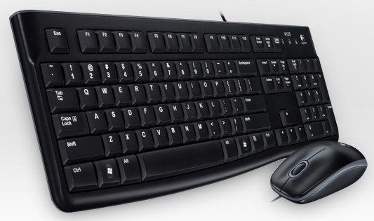 Logitech Desktop MK120 Tastatur Maus enthalten USB AZERTY Französisch Schwarz