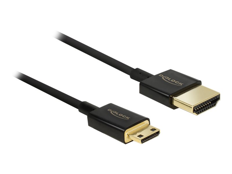 DELOCK Kabel High Speed HDMI mit Ethernet - HDMI-A Stecker > HDMI Mini-C Stecker 3D 4K 1,5 m Slim Premium