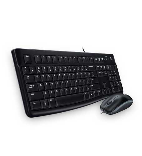Logitech Desktop MK120 Tastatur Maus enthalten USB Russisch Schwarz