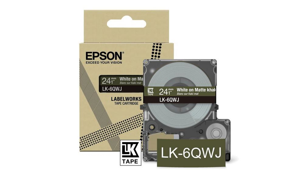 Epson LK-6QWJ Khaki, Weiß