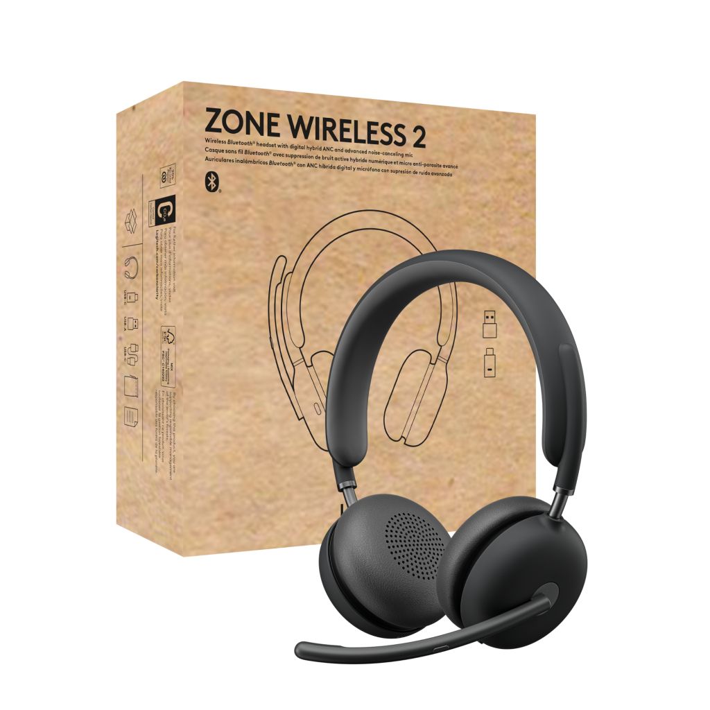 Logitech Zone Wireless 2 Kopfhörer Verkabelt & Kabellos Kopfband Büro/Callcenter USB Typ-C Bluetooth Graphit