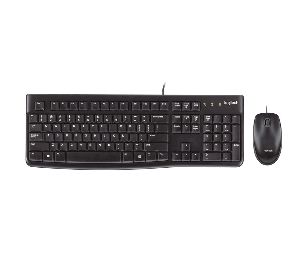 Logitech Desktop MK120 Tastatur Maus enthalten USB QWERTY Englisch Schwarz