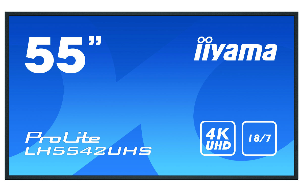 iiyama LH5542UHS-B3 Signage-Display Digital Signage Flachbildschirm 138,7 cm (54.6") IPS 500 cd/m² 4K Ultra HD Schwarz Eingebauter Prozessor Android 8.0 18/7