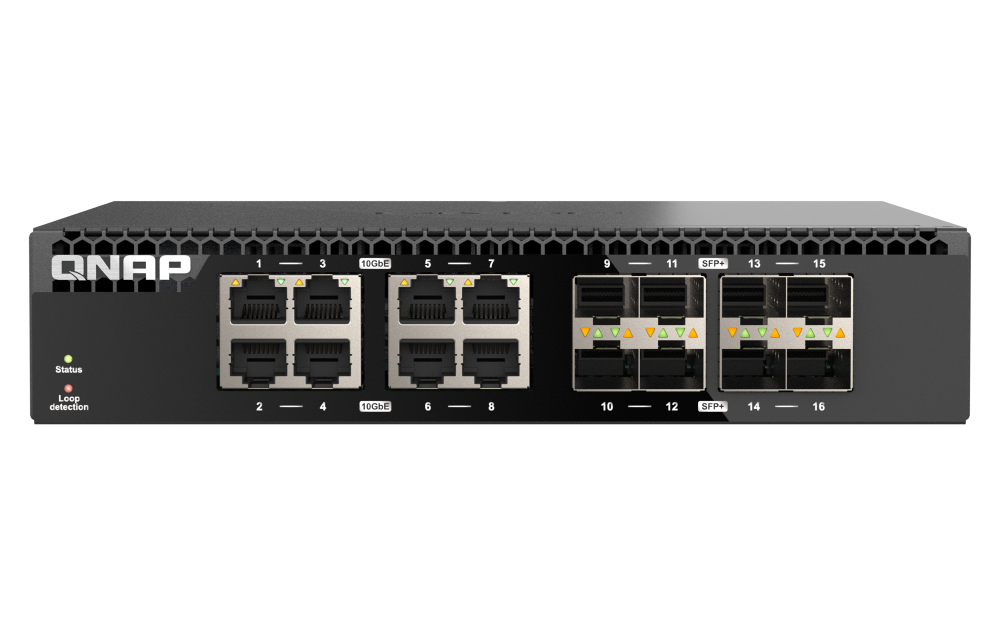 QNAP QSW-3216R-8S8T Netzwerk-Switch Unmanaged L2 10G Ethernet (100/1000/10000) Schwarz