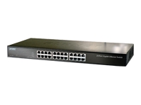 PLANET Gigabit Switch N-Way 24-port 10/100/1000 Mbps, 24x RJ45 Rack Mount, Unmanaged, Gigabit Ethernet (10/100/1000), Vollduplex, Rack-Einbau, 1U